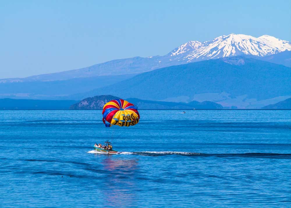 Lago Taupo en Nueva Zelanda