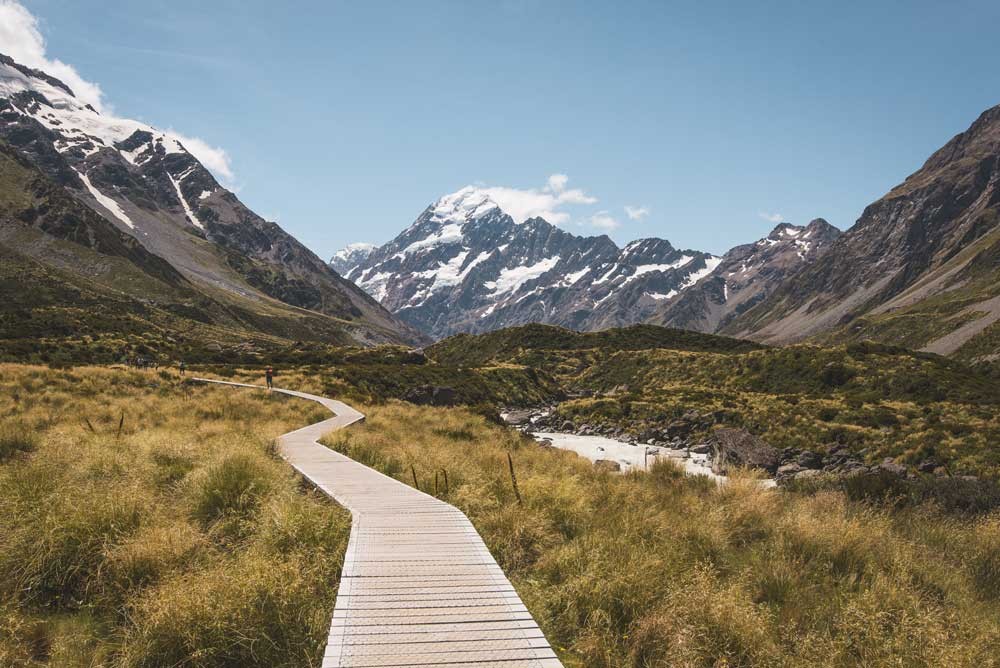 Camino de madera en Nueva Zelanda